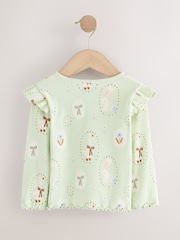 Blue Goose Rib Frill Sleeve T-Shirt (3mths-7yrs) - Image 6 of 8