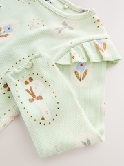 Blue Goose Rib Frill Sleeve T-Shirt (3mths-7yrs) - Image 8 of 8