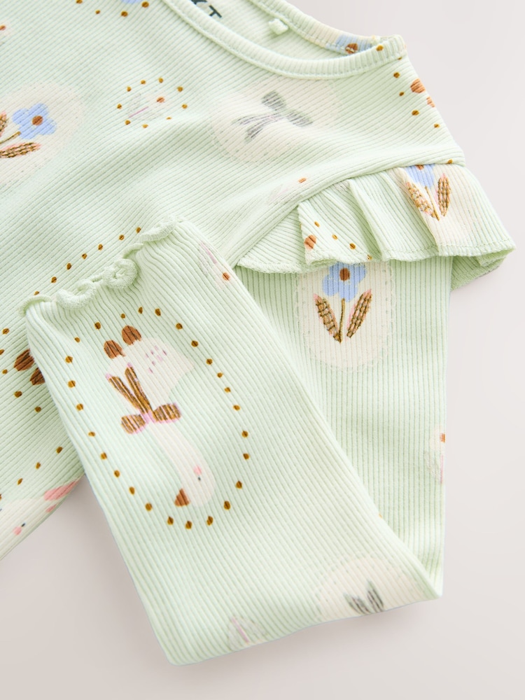 Blue Goose Rib Frill Sleeve T-Shirt (3mths-7yrs) - Image 8 of 8