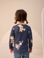 Navy Bear Rib Long Sleeve T-Shirt (3mths-7yrs) - Image 2 of 7