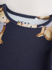 Navy Bear Rib Long Sleeve T-Shirt (3mths-7yrs) - Image 5 of 7