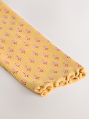 Ochre Yellow Ditsy Floral Rib Long Sleeve T-Shirt (3mths-7yrs) - Image 4 of 5