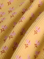 Ochre Yellow Ditsy Floral Rib Long Sleeve T-Shirt (3mths-7yrs) - Image 5 of 5