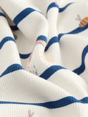 Ecru/Navy Stripe Character Rib Long Sleeve T-Shirt (3mths-7yrs) - Image 5 of 6