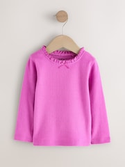 Purple Long Sleeve Pointelle T-Shirt (3mths-7yrs) - Image 5 of 8