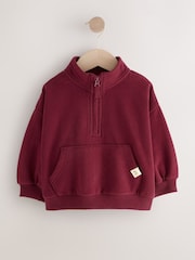 Burgundy Red Half Zip Sweatshirt (3mths-7yrs) - Image 1 of 6