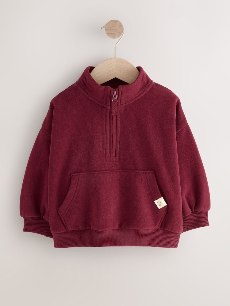 Burgundy Red Half Zip Sweatshirt (3mths-7yrs) - Image 1 of 6