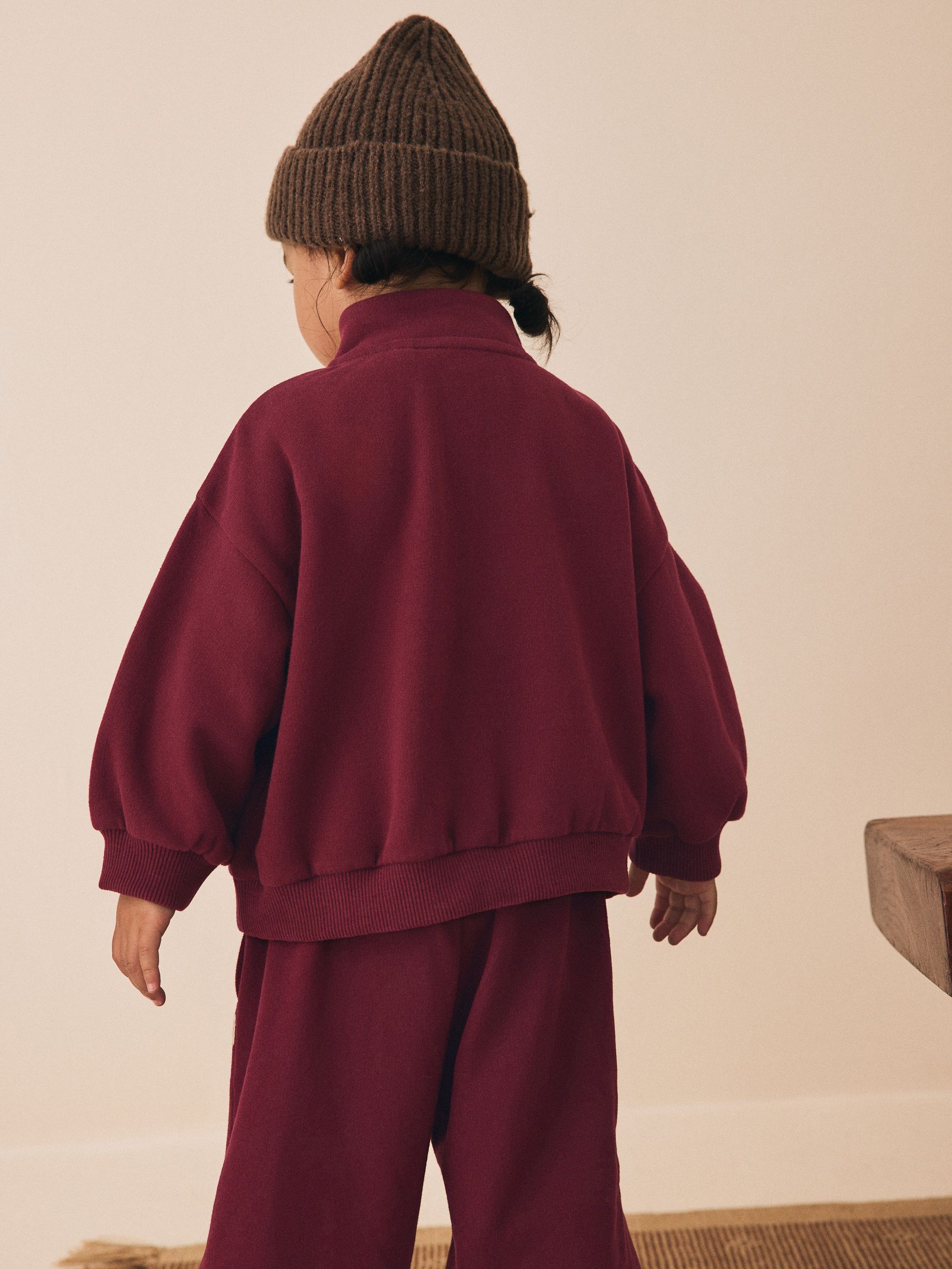 Buy Burgundy Red Quarter Zip Sweatshirt (3mths-7yrs) from Next Romania