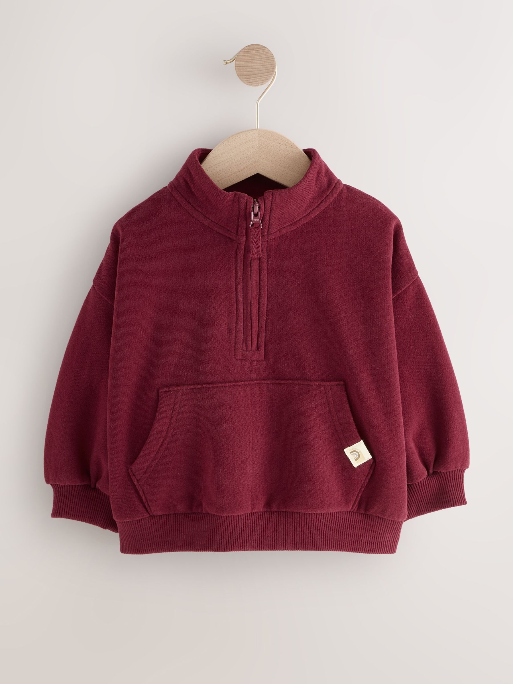 Buy Burgundy Red Quarter Zip Sweatshirt (3mths-7yrs) from Next Romania