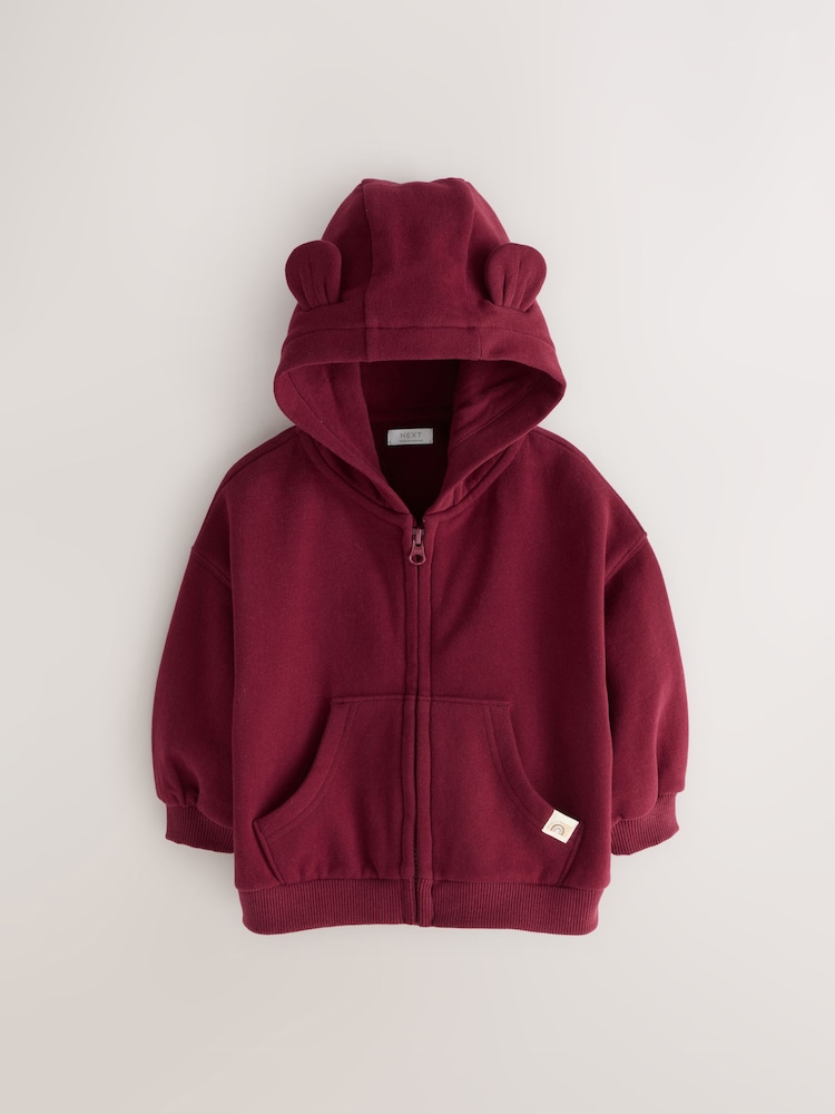 Burgundy Red Zip Through Hoodie (3mths-7yrs) - Image 1 of 4