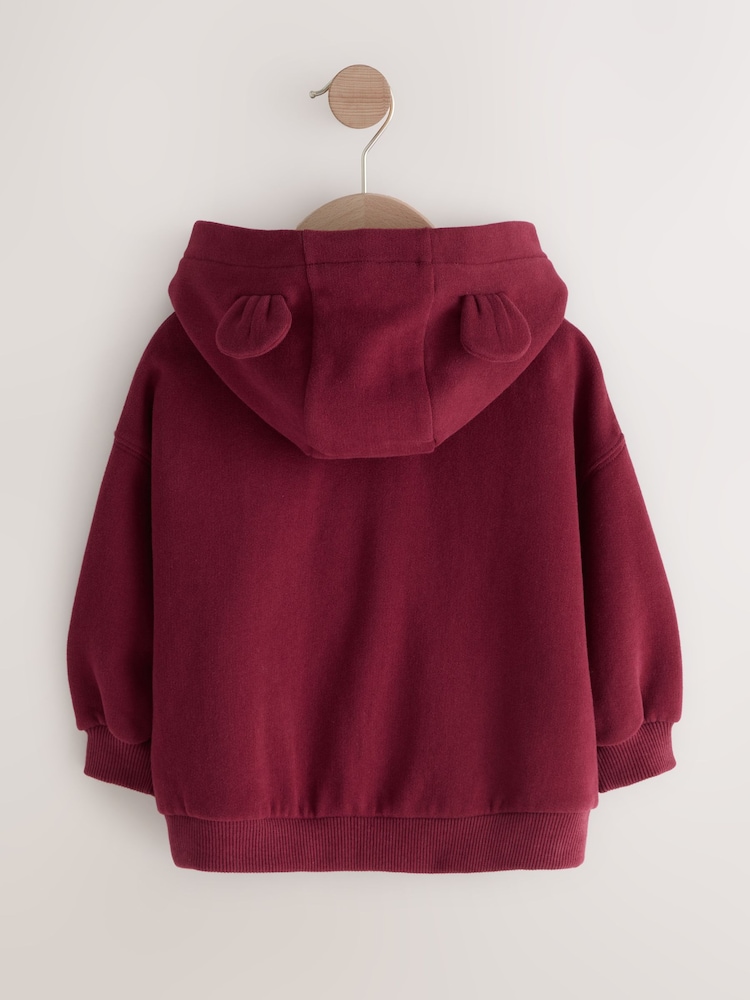 Burgundy Red Zip Through Hoodie (3mths-7yrs) - Image 2 of 4