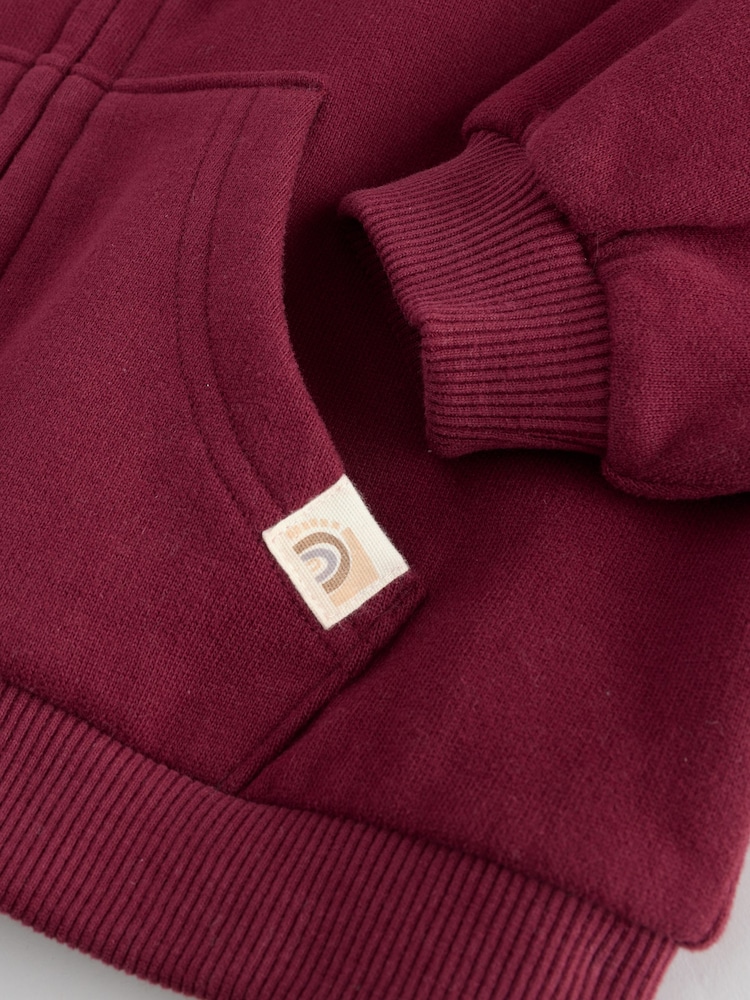 Burgundy Red Zip Through Hoodie (3mths-7yrs) - Image 4 of 4