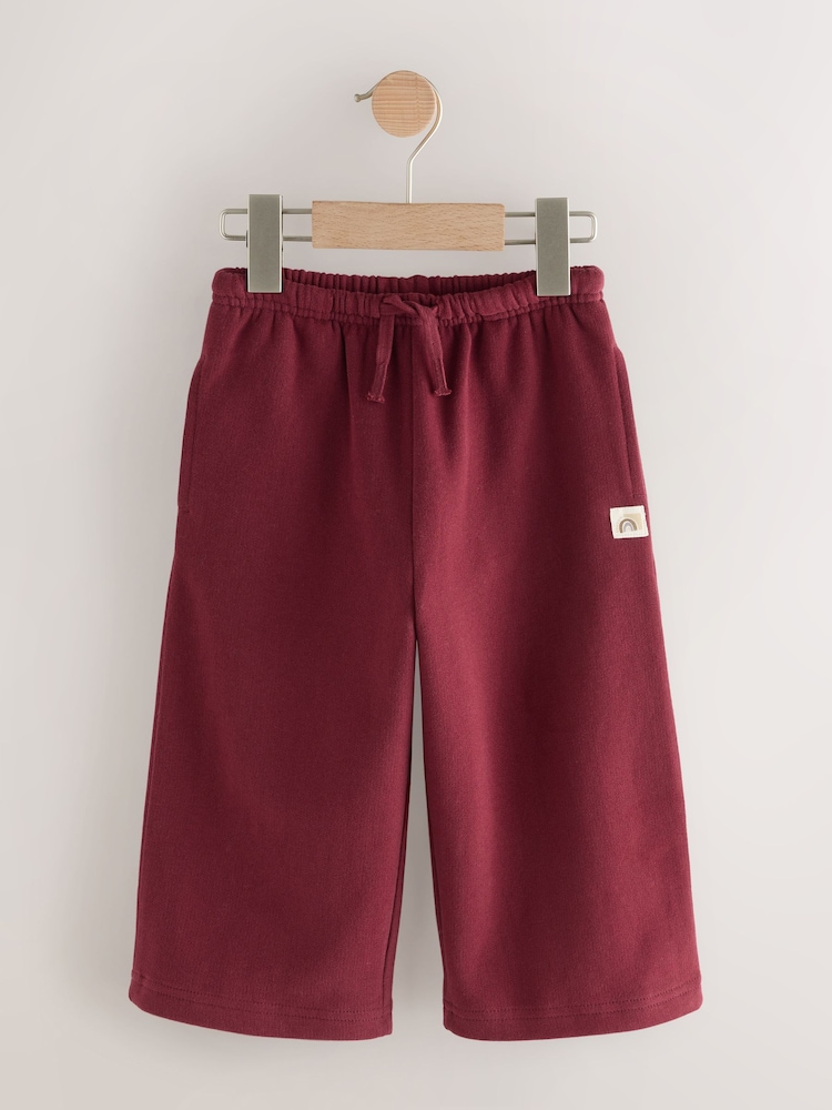 Burgundy Red Wide Leg Sweat Joggers (3mths-7yrs) - Image 1 of 5