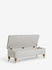 Laura Ashley Natural Cornish Stripe Ropsley Storage Ottoman Bench - Image 2 of 4