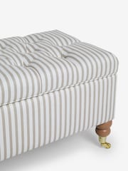 Laura Ashley Natural Cornish Stripe Ropsley Storage Ottoman Bench - Image 3 of 4