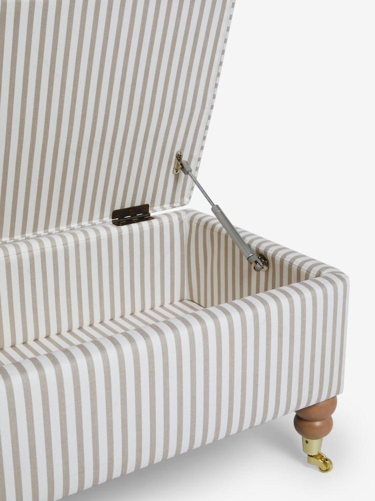 Laura Ashley Natural Cornish Stripe Ropsley Storage Ottoman Bench - Image 4 of 4