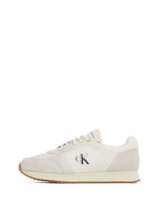 Calvin Klein White/Cream Runner Sock Lace Up Low Trainers - Image 3 of 6