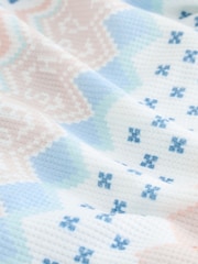 Bath & Body Works Blue Fairisle Pattern Waffle Twosie Pyjamas - Image 10 of 10