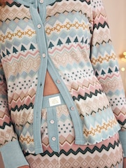 Bath & Body Works Blue Fairisle Pattern Waffle Twosie Pyjamas - Image 3 of 4