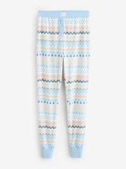 Bath & Body Works Blue Fairisle Pattern Waffle Twosie Pyjamas - Image 8 of 10