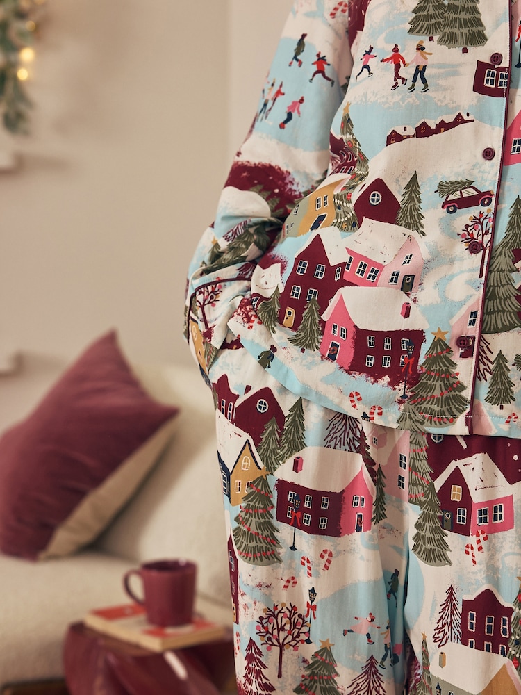 Bath & Body Works Red Scenic Cosy Button Through Pyjamas - Image 5 of 5