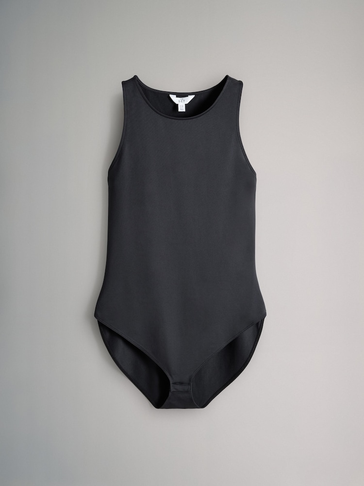 The Set Black/Chocolate Brown/Nude 3 Pack Soft Touch Polyamide Racer Bodysuit - Image 13 of 15