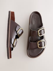 Шоколадно-коричневая кожа - Сандалии с двумя ремешками Forever Comfort® Premium - Image 3 of 7