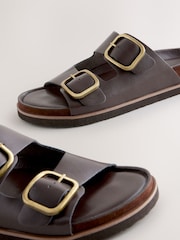 Шоколадно-коричневая кожа - Сандалии с двумя ремешками Forever Comfort® Premium - Image 6 of 7