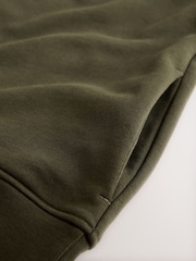 Marineblau/Khakigrün - Cotton Rich Heavyweight Jersey Quarter Zip Neck Sweatshirt - Bild 5 von 6
