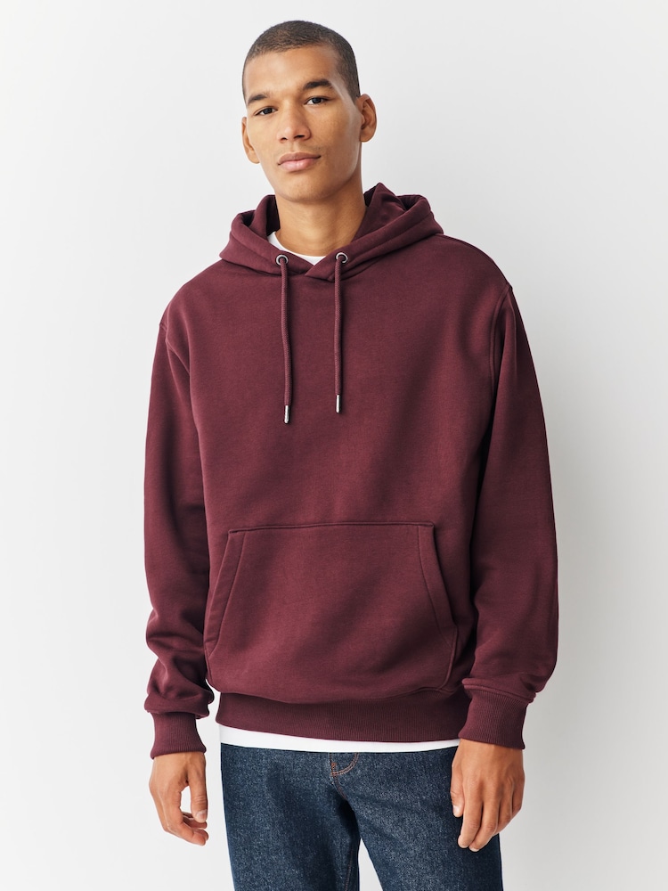 Black/Burgandy Red Cotton Rich Jersey Overhead Hoodies 2 Pack - Image 11 of 11 Black/Burgandy Red Cotton Rich Jersey Overhead Hoodies 2 Pack - Image 11 of 11