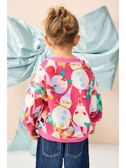 Bright Pink Christmas Print Crew Neck Sweatshirt (3mths-7yrs) - Image 3 of 10