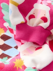 Bright Pink Christmas Print Crew Neck Sweatshirt (3mths-7yrs) - Image 4 of 10