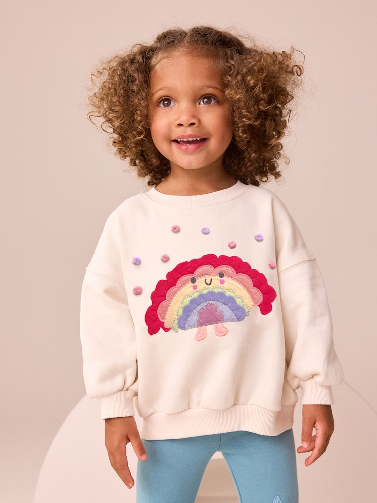 Cream Rainbow Taco Crew Neck Sweatshirt (3mths-7yrs) - Image 1 of 8 Cream Rainbow Taco Crew Neck Sweatshirt (3mths-7yrs) - Image 1 of 8