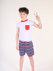 Soliswim Rash Guard White Swimsuit - Image 1 of 8
