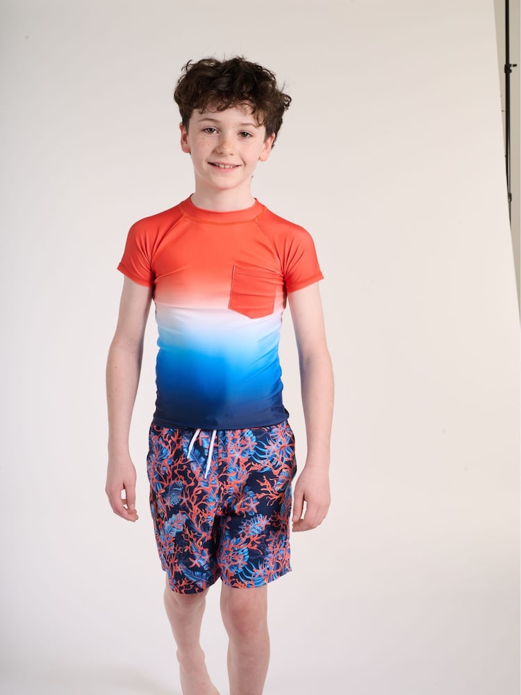 Soliswim Orange Rash Guard Swimsuit - Image 1 of 6