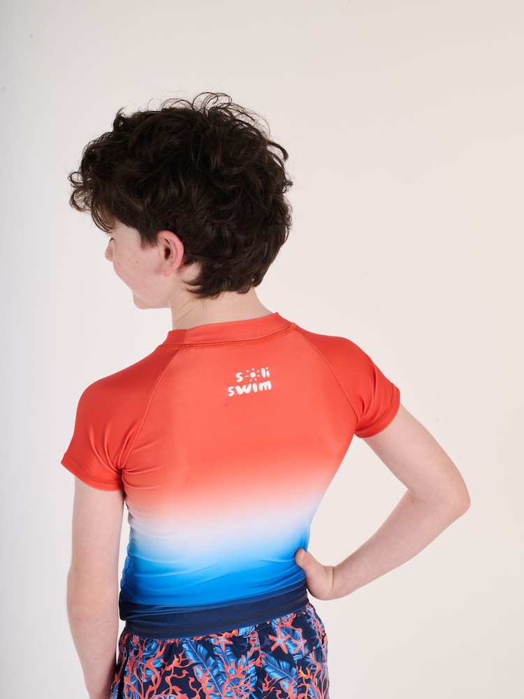 Soliswim Orange Rash Guard Swimsuit - Image 2 of 6