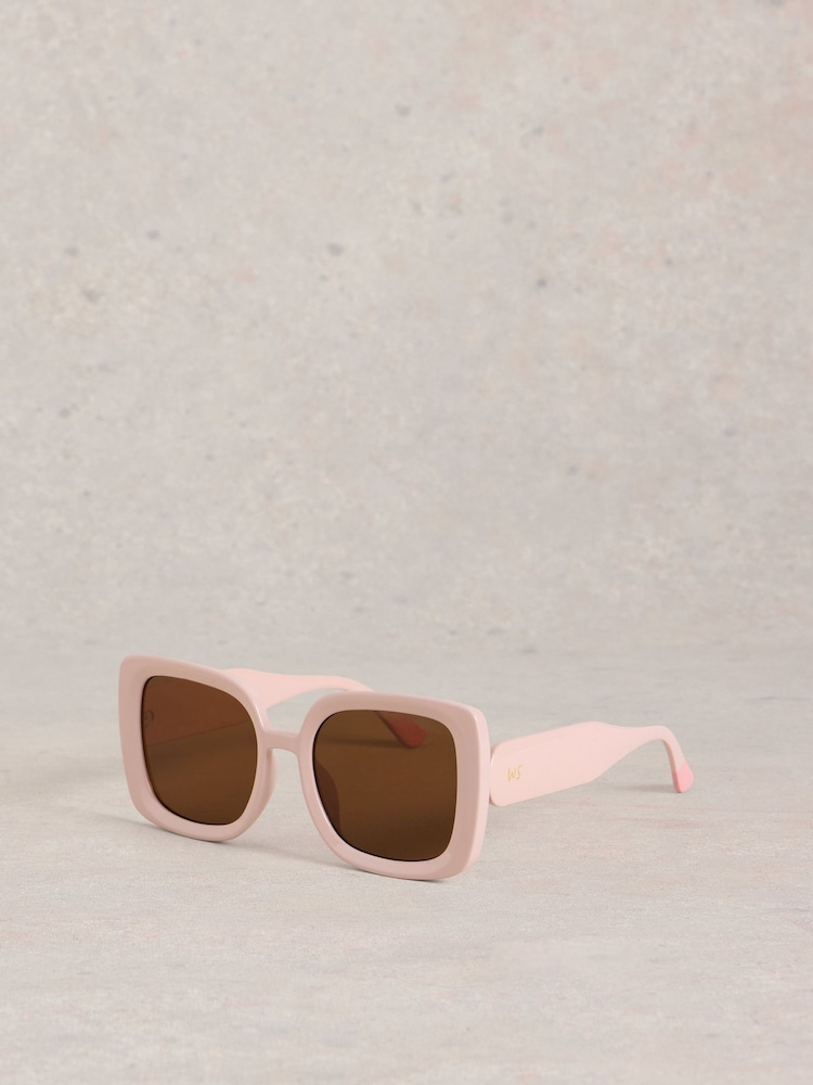 White Stuff Pink Oversized Square Sunglasses - Image 2 of 4