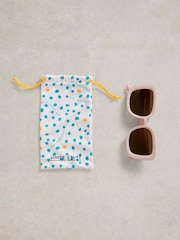 White Stuff Pink Oversized Square Sunglasses - Image 3 of 4