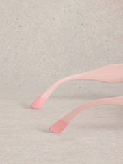 White Stuff Pink Oversized Square Sunglasses - Image 4 of 4