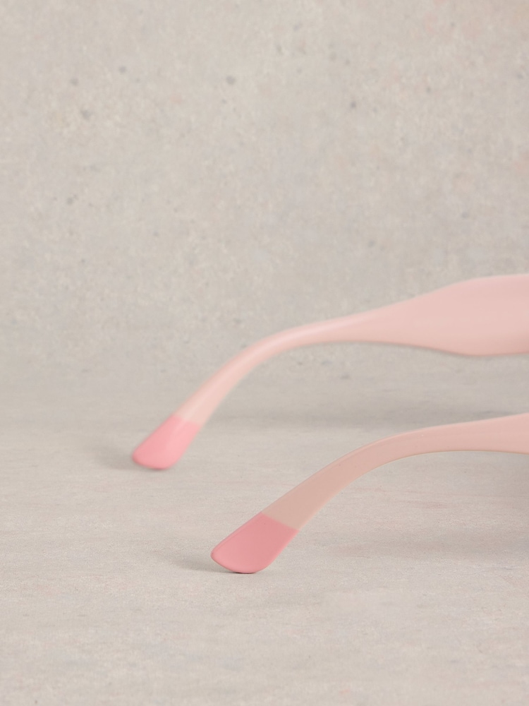 White Stuff Pink Oversized Square Sunglasses - Image 4 of 4
