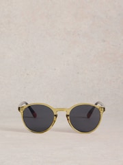 White Stuff Green Preppy Round Sunglasses - Image 1 of 4