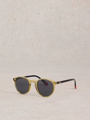 White Stuff Green Preppy Round Sunglasses - Image 2 of 4