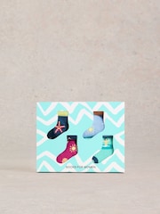 White Stuff Green Seaside Ankle Socks 4 Pack - Image 4 of 4