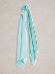 White Stuff Blue Oversized Penny Plain Scarf - Image 1 of 3