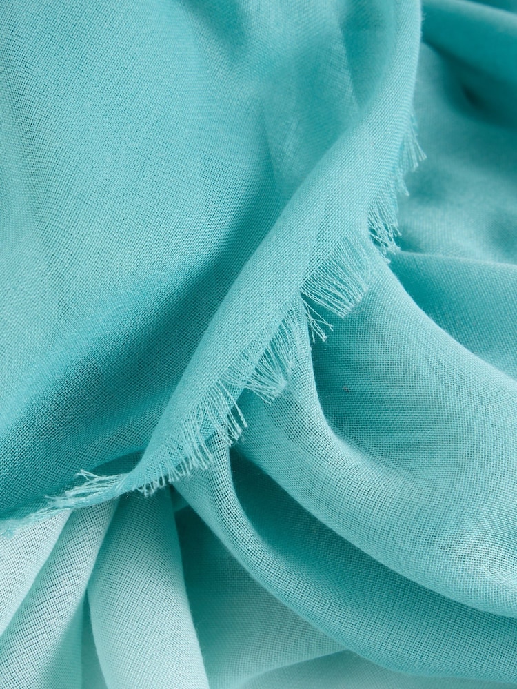 White Stuff Blue Oversized Penny Plain Scarf - Image 2 of 3