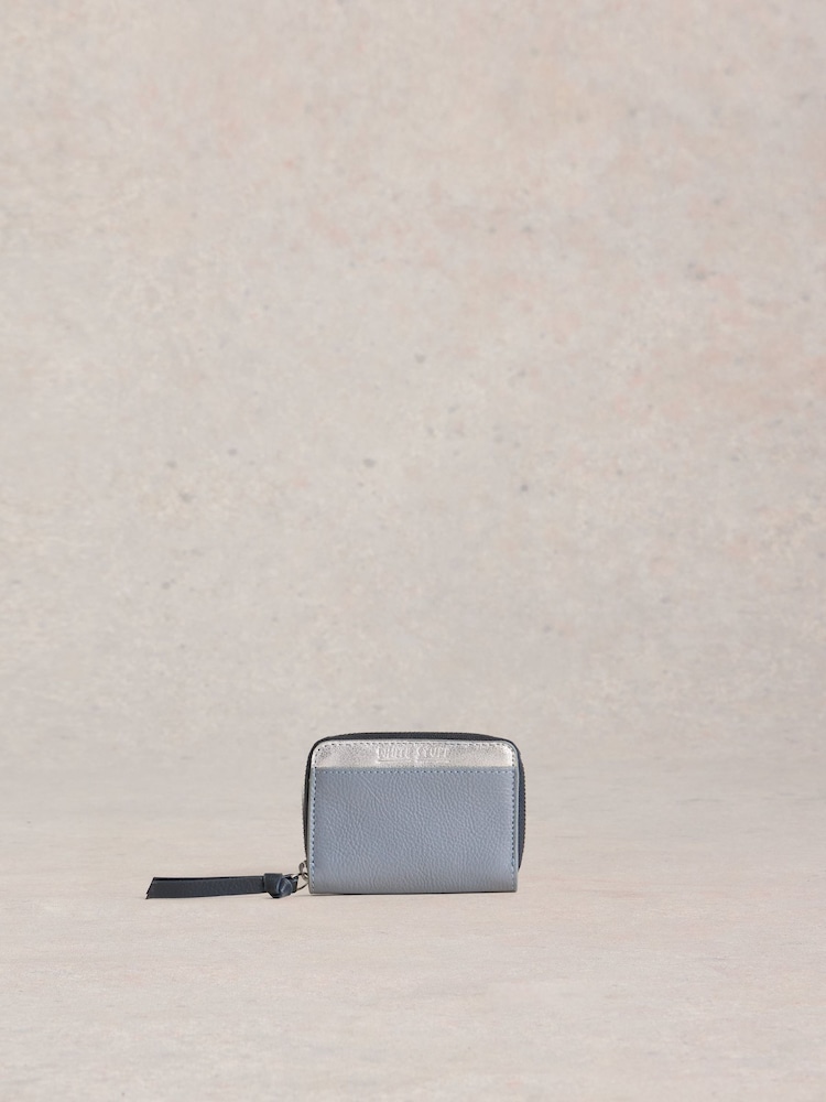 White Stuff Blue Cerys Zip Around Purse - Image 1 of 4