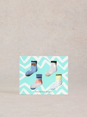 White Stuff Blue Doggy Ankle Socks 4 Pack - Image 4 of 4