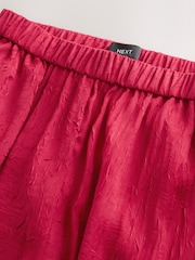 Cherry Red Crinkle Satin Wide Leg Trousers - Image 2 of 4