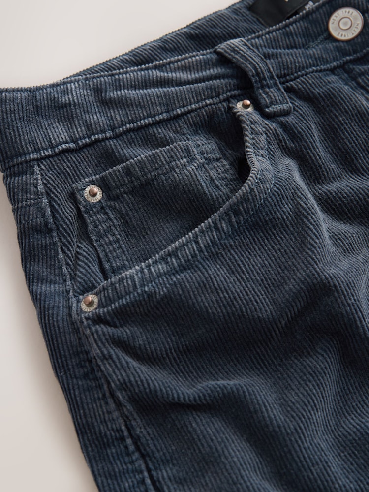 Denim Blue Cord Barrel Trousers - Image 3 of 3 Denim Blue Cord Barrel Trousers - Image 3 of 3