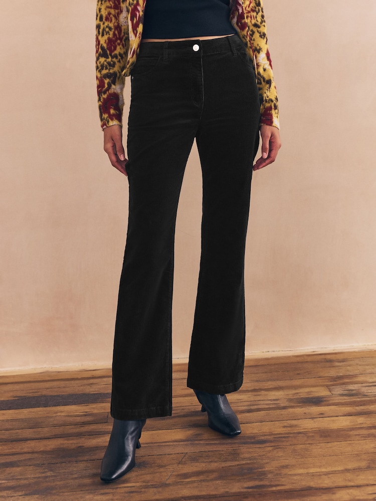črna - Cord Boootcut Trousers - Slika 1 iz 7